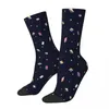 Chaussettes pour hommes planètes et étoiles dans l'espace motif lgbt masculin masculin femmes bassages d'automne harajuku