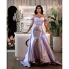 Dubai Noche fuera del hombro Mermaid Satin Formal OCN Prom Pageant Dresses for Women 326 322