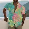 Chemises décontractées pour hommes boutonnés floraux Tropical Holiday Beach Summer Vêtements surdimensionnés Vintage