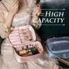 Kosmetiska väskor resor tvättar handväskor förvaring multifunktionell bronsing makeup väska läppstift sammet toalettartikel