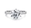 Cluster Rings Lesf Luxury 4 CT Solitaire verlovingsronde Cut 6 Sona Diamond Sona Diamond 925 Sterling Silver Wedding Ring For Women6344753