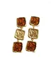 Brincos de garanhão d042 Moda dourada quadrada marrom longa brinco de joias femininas de alta qualidade