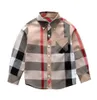 Koszula dla chłopców Sprężyna jesień dzieci Designer Długie rękawie Big Tralid Tshirt Wzory marki Lapel 2019 Nowa moda chłopiec koszulka G111686826