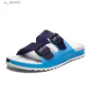 Slippers Beach Aberto Sandals do dedo do pé verão 2022 Moda casual Trendência ao ar livre Flata confortável Tamanho grande sandalias zapatillas hombre h240416