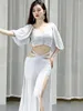 ステージウェアアダルト女性オリジナルベリーダンス服ビーズメッシュトレーニングスーツ穏やかなスリットフェスティバル衣装ダンスウェアコスチューム