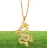 Colliers pendants cz dragon pour femmes hommes bijoux de couleur or