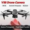 Drones 8k HD V88 Dual Camera Drone One Click Emergency Stop Obstakels Aerial Photography Quadcopter voor buitenreiscadeau 24416