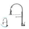 Kitchen Faucets Matte Black Deck Mounted Mixer Tap 360 Degree Rotation Stream Sprayer Nozzle Sink Cold Taps Drop Delivery Home Garde Dhyux