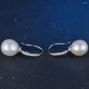 Studörhängen S925 Sterling Silver Choi Jewelry Natural Freshwater Pearl Classic Micro-Set Ear Hooks