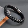 Braccialetti di fascino 2024 bracciale retrò in pelle nera intrecciata 8mm in acciaio inossidabile in acciaio inossidabile non sbiadire mai il regalo di gioielli da uomo e donna boho