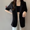 Women's Suits 2024 Women Blazer Jacket Summer Sunscreen Suit Coat Female Fashion Korean Thin Short Sleeve Outerwear Ladies Casual Tops