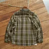 Casual shirts voor heren herfst en winter zware dikke wol vintage mode geruit shirt dikke katoenen jas