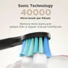 Fairywill Electric Sonic Toothbrush 5 Modes Replacement Heads Waterproof Travel Case Powerful Cleaning Soft Heads Toothbrush Set 240409