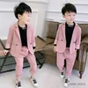Garnitury nastolatki chłopcy różowa czarna kurtka+spodnie 2pc