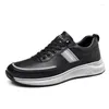 Scarpe casual Spring Brand Genuina in pelle Black Designer maschile maschili maschili da uomo