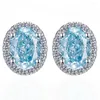 Studörhängen Wong Rain 925 Sterling Silver Sparkling 6 8m Oval Lab Sapphire Citrine Aquamarine Gemstone For Women smycken