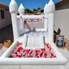 wholesale Commerica White Bounce House For Kids 13' X 8' full PVC bouncy castle With Slide mini bounce Ball Pit with Air Blower free ship