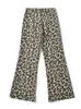 Women's Pants Summer Womens Vintage Leopard Print High Waist Loose Ladies Streetwear Zipper Fashion Cotton Blended Wide Leg