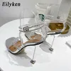 Sandalen Eilyken 11 cm High Heel PVC Transparent Crystal Womens Sandals Sommer Mode Silber Wasser Diamant sexy Quadrat Zehen Party Pumpe J240416