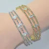 Bangle Fashion Bling Crystal متعدد الطبقات المجوهرات المجوهر