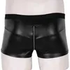 Sexy Socks Mens Sexy Open Crotch Leather Short Pants For Sex Zipper Crotchless Soft Patent Leather Fetish Boxer Erotic Hot Pants Sexi 240416