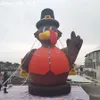 Partihandel 8MH (26ft) med fläktjätte uppblåsbar Thanksgiving Turkiet Tecknad djurmodell för festival dekoration eller marknadsföring