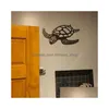 Wall Stickers Metal Sea Turtle Ornament Beach Theme Decor Art Decorations Hanging For Indoor Livingroom S7 211021317M Drop Delivery Dhksh