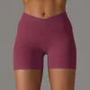 Yoga Lu Weliband Allinea V Cross for Women Scrunch Butt Gym Stretchy Allenamento Push Up Sports Shorts Shorts Lemon Gym Running Workout