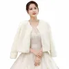 Winter Pearls Wedding Wraps Bolero Wedding Châles Bridal Shrux Faux Fur Women Bridal Jacket Party M manteau T9O2 #