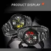 Watches Quartz Watches For Men Watertproof Vacuum Plating Rostfritt läderrem bilhjul Rim Hub Sport Automatisk lysande armbandsur