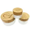 Bouteilles de rangement 30 ml 60 ml 80 ml 100 ml Pompe en verre givré Pompe à bambou Bamboo Crème pour les yeux en pot Voyage