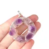 Colliers pendants Charme de guérison semi-précieuse naturelle Amethyst Reiki Cercle de guéris