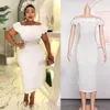 Ethnic Clothing Elegant African Dresses For Women Party Luxury Africa Dress Off Shoulder Sleeves Midi Bodyton Wedding Evening Guest