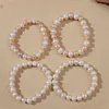 Brin de bracelets de perles d'eau douce réels naturels pour femmes mélangées blanc coloré 8-9 mm Big Potato Baroque en gros