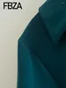 Robes décontractées fbza femmes mode 2024 printemps automne à manches longues polo repeuple une ligne mini robe chic soirée vintage femelle