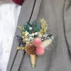 Flores decorativas Partido de flor seca Prom casamento Boutonniere Men Broruoch Tridal Wrist Corsage Girl Bracelet noivo