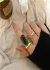 French Emerald Ring Women Noble Temperament Ring Half Open Ring Party Gold Ring Logistics256E3191845