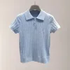 Ralp Laurens Polo Designer Strickwege RL Top -Qualität Luxus Mode Polo Hals Strick Hemd Kleines Pferd Emblem bestickter Flipkragen Twisted Blume Kurzarm