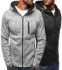 Men039s Fleece Zip Hoodie Mens Casual Slim Thermal Foded Hood Jacket Sweatshirt blixtlås Ytterkläder varm avslappnad långärmad hoodie1858270