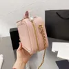 Leather Crossbody Genuine Bag for Women - Designer Fashion Shoulder Purse with Chain Cosmetic Beauty Box Trunk Design