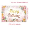 Party Decoratie 150x100cm Roze bloemwand PO Achtergrond Bruiloft Bridale Douche Pography Verjaardags achtergrond voor meisjesdecorrops