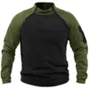 Heren T -shirts Hoge kwaliteit Winterheren Militair Sweatshirt Fleece Zipper pullover Solid Color Los Lamb Outdoor Clothing Streetwear