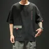 Summer Mens Fashion Letter Pockets Casual Streetwear Cotton T-Shirts Y2K Youth O Neck Short Sleeve Loose Tops Ropa Hombre 240402
