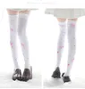 Sexy Socks 3D Printed Sakura Ladies Stockings Over The Knee Two-Dimensional Cosplay Santa Claus Playing Cards Sexy Cute Sweet Thigh Socks 240416