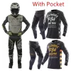 Motosiklet Giyim 2024FXR Motosiklet Takım Motosiklet Off-Road Ekipmanları Cepli Off-Road Sweatshirt Kir bisiklet ve pantolon Yarış kask koruyucu dişli