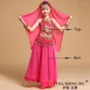 STAGE PEUR FILLES BOLLYWOOD Dance Costume Set Adult Kids Belly Sari Children Children Tenue Halloween Party Performance