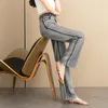 Women's Jeans Straight Summer Grey Denim Wide Leg Lady Thin Loose High Waist Contrast Floor