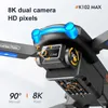 Drones K102 Max 5G Retour Brushless RC Drone 6K / 8K HD AERAL CAME CAME 360 Intelligent Obstacle Évitement quadcoptère pliable automatique 240416