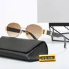 Projektant Premium Fashion Sun Glasses Polygon Pełna metalowa rama oryginalna edycja