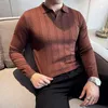 Pulls à tricots pour hommes Pull de tricot de haute qualité Colde à manches longues pour hommes coréens vêtements de luxe slim.
